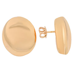 14K Yellow Gold Circle Dome Earrings on Studs, view 2