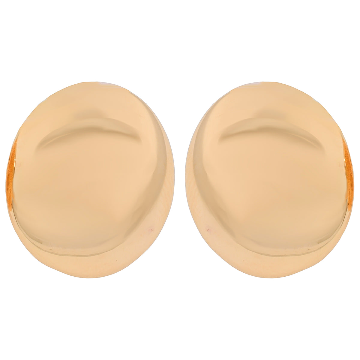 14K Yellow Gold Circle Dome Earrings on Studs