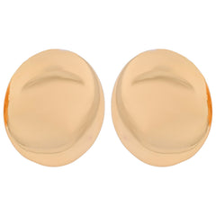 14K Yellow Gold Circle Dome Earrings on Studs, view 1