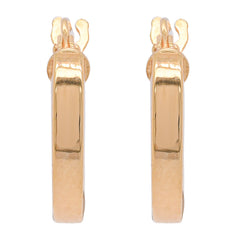 14K Yellow Gold SquareEdge Hoop Earrings 12.5mm, view 1