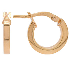 14K Yellow Gold SquareEdge Hoop Earrings 12.5mm, view 2