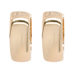 14K Yellow Gold Huggie Hoop Earrings 5.2mm wide, view 1