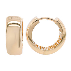 14K Yellow Gold Huggie Hoop Earrings 5.2mm wide, view 2