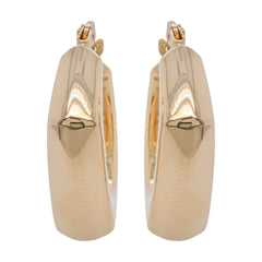 14K Yellow Gold Puffy Square Hoop Earrings 21mm, view 1