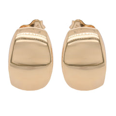 14K Wide J Hoop Puffy Earrings, view 1