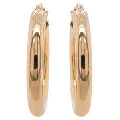 14K Yellow Gold 15mm Hoop Earrings, view 1