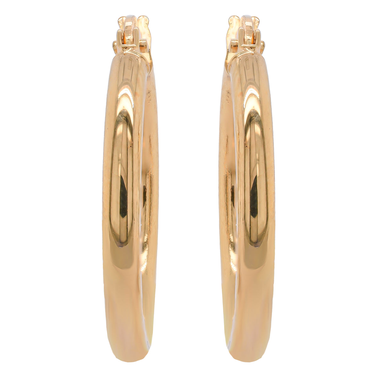 14K Yellow Gold 13mm Hoop Earrings