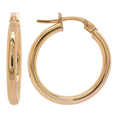 14K Yellow Gold 13mm Hoop Earrings, view 2
