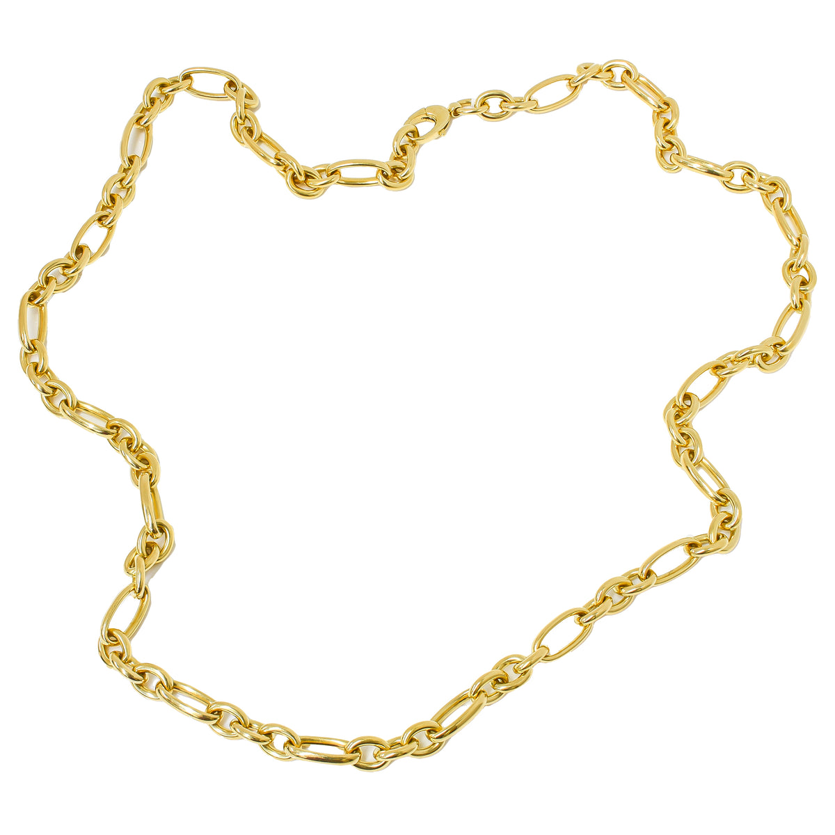 18K Yellow Gold Oval Link Chain Necklace | 32 Inch