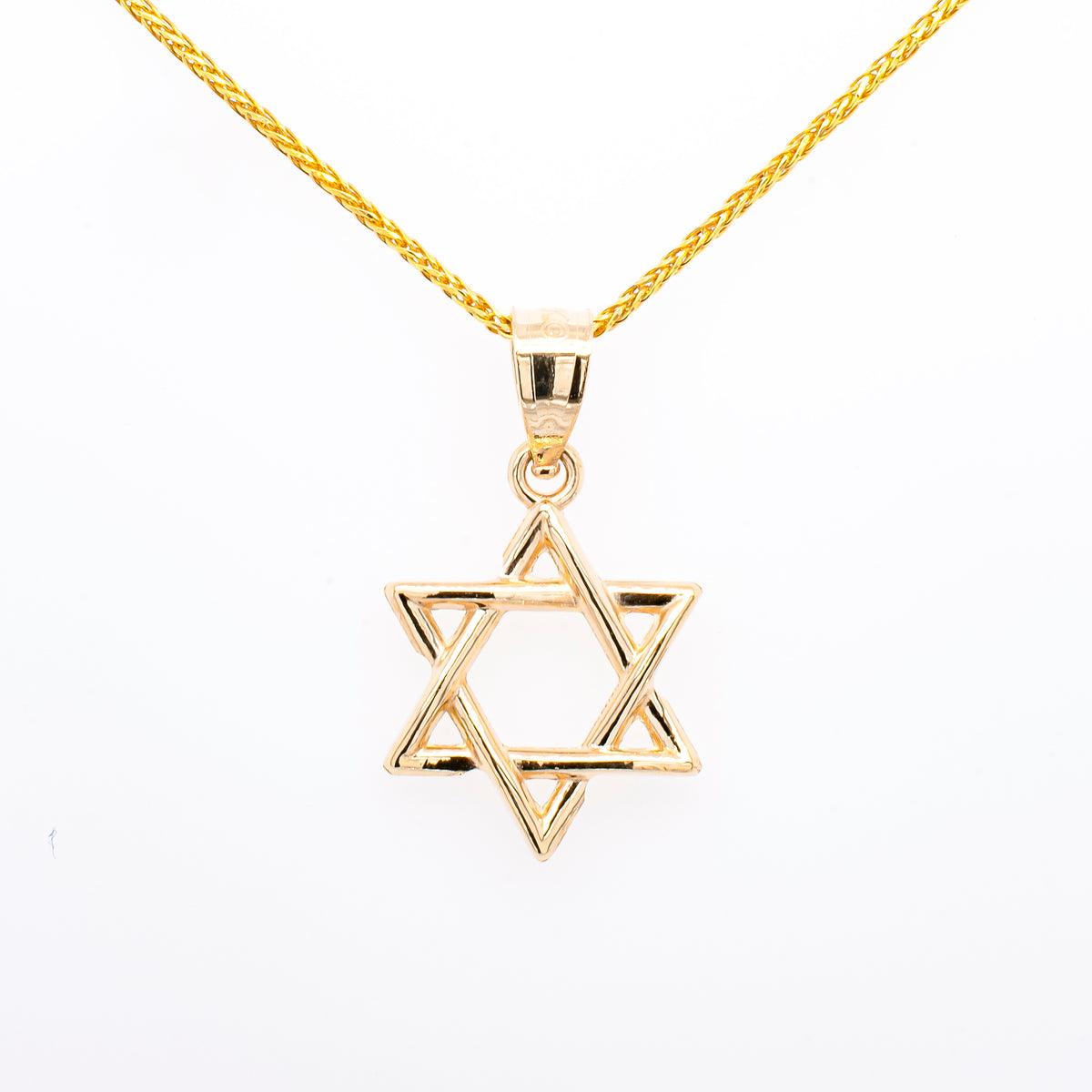 14K Yellow Gold Star of David Pendant