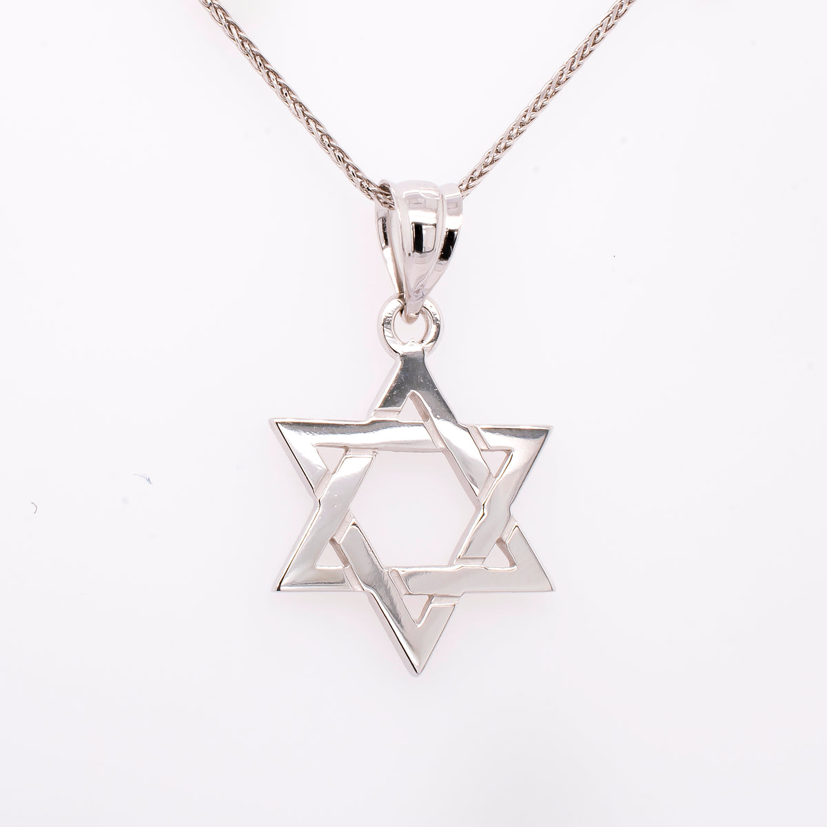 14K White Gold 22mm Star of David Pendant
