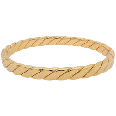18K Yellow Gold Twisted Bangle Bracelet 6.2mm wide, view 1
