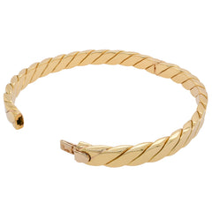 18K Yellow Gold Twisted Bangle Bracelet 6.2mm wide, view 2