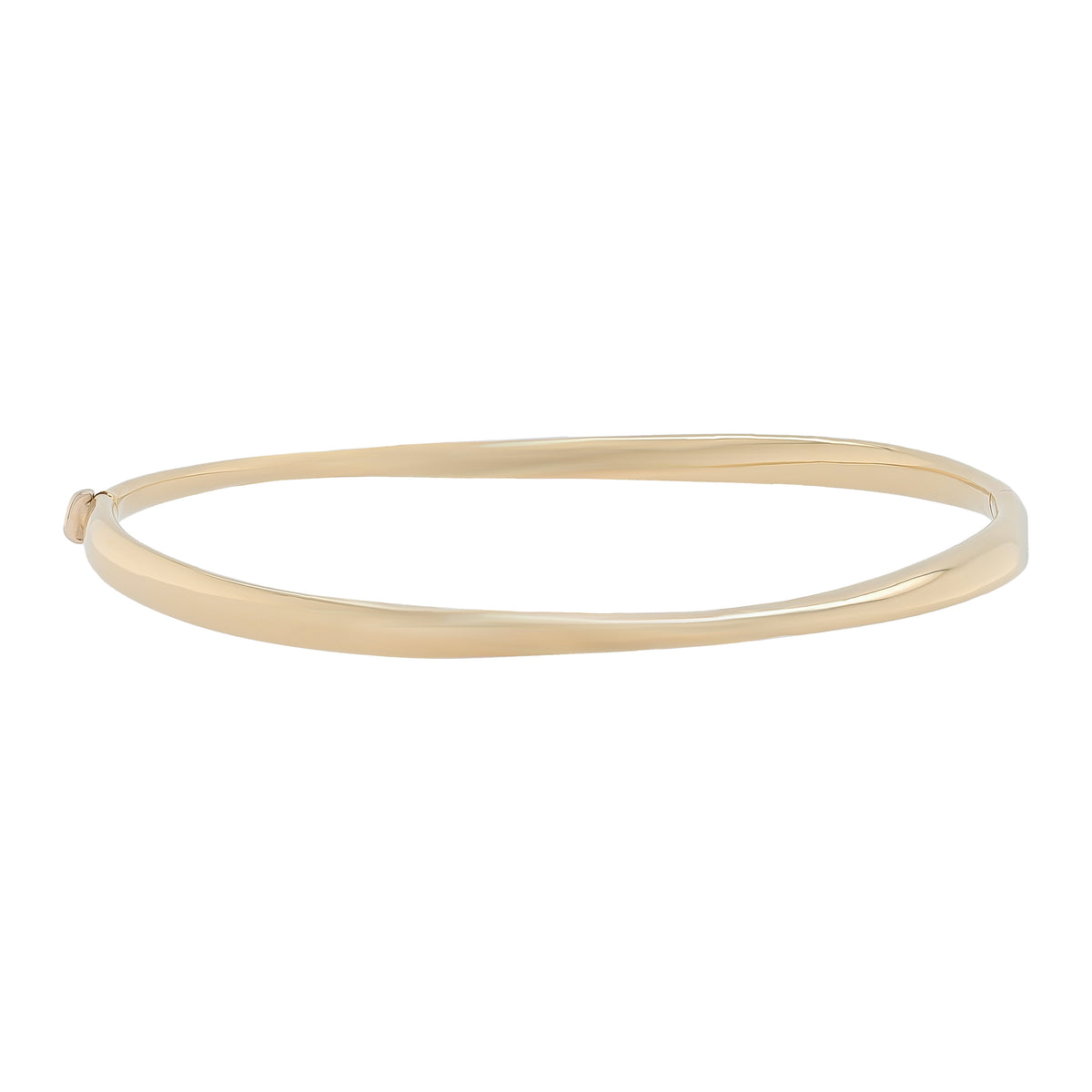 14K Yellow Gold Small Twisted Hinged Bangle Bracelet