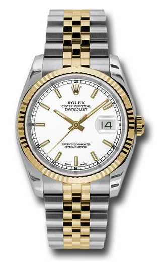 Rolex Datejust 36mm 16233 Stainless Steel and Yellow Gold Watch