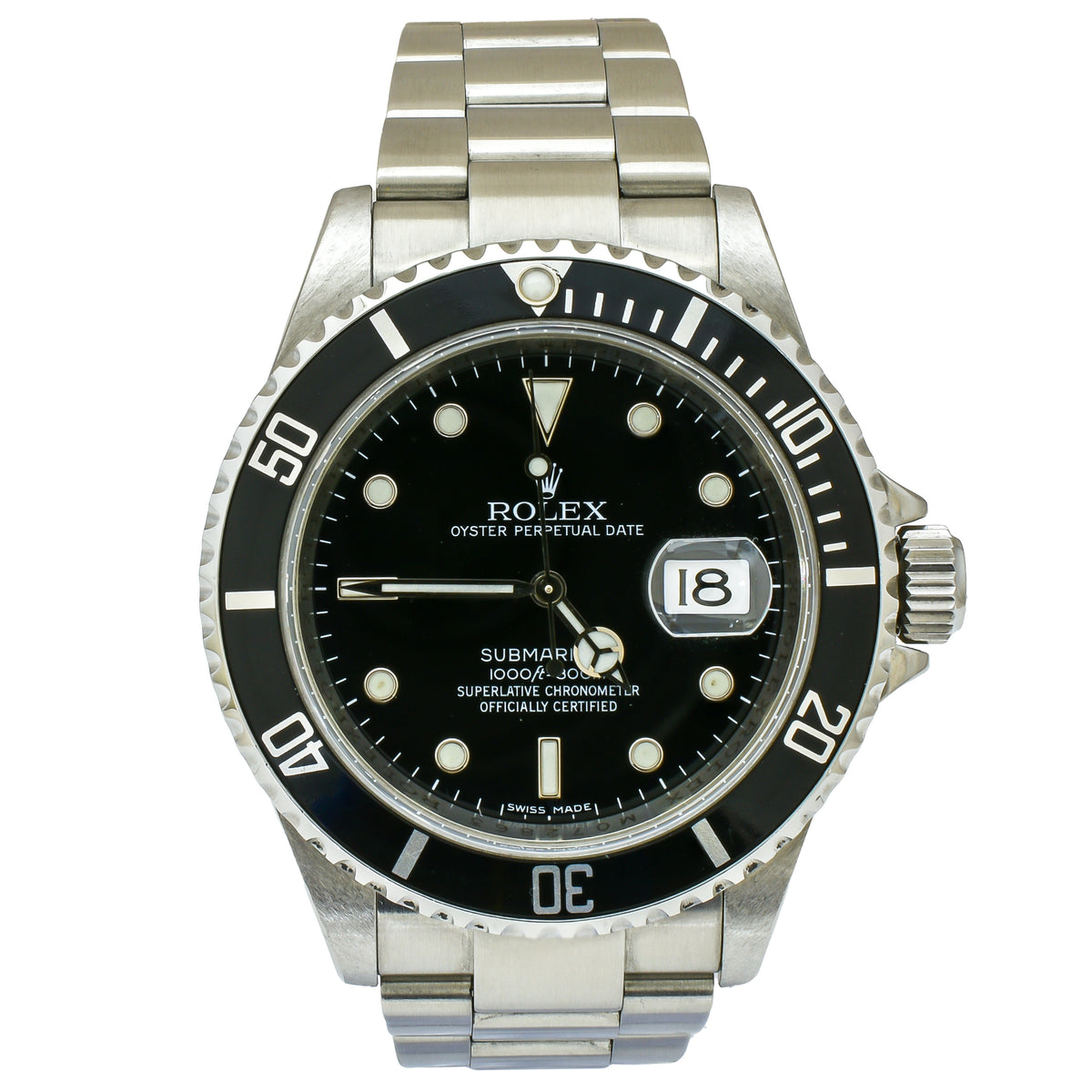 Rolex Submariner Date 40mm 16610 Stainless Steel Watch