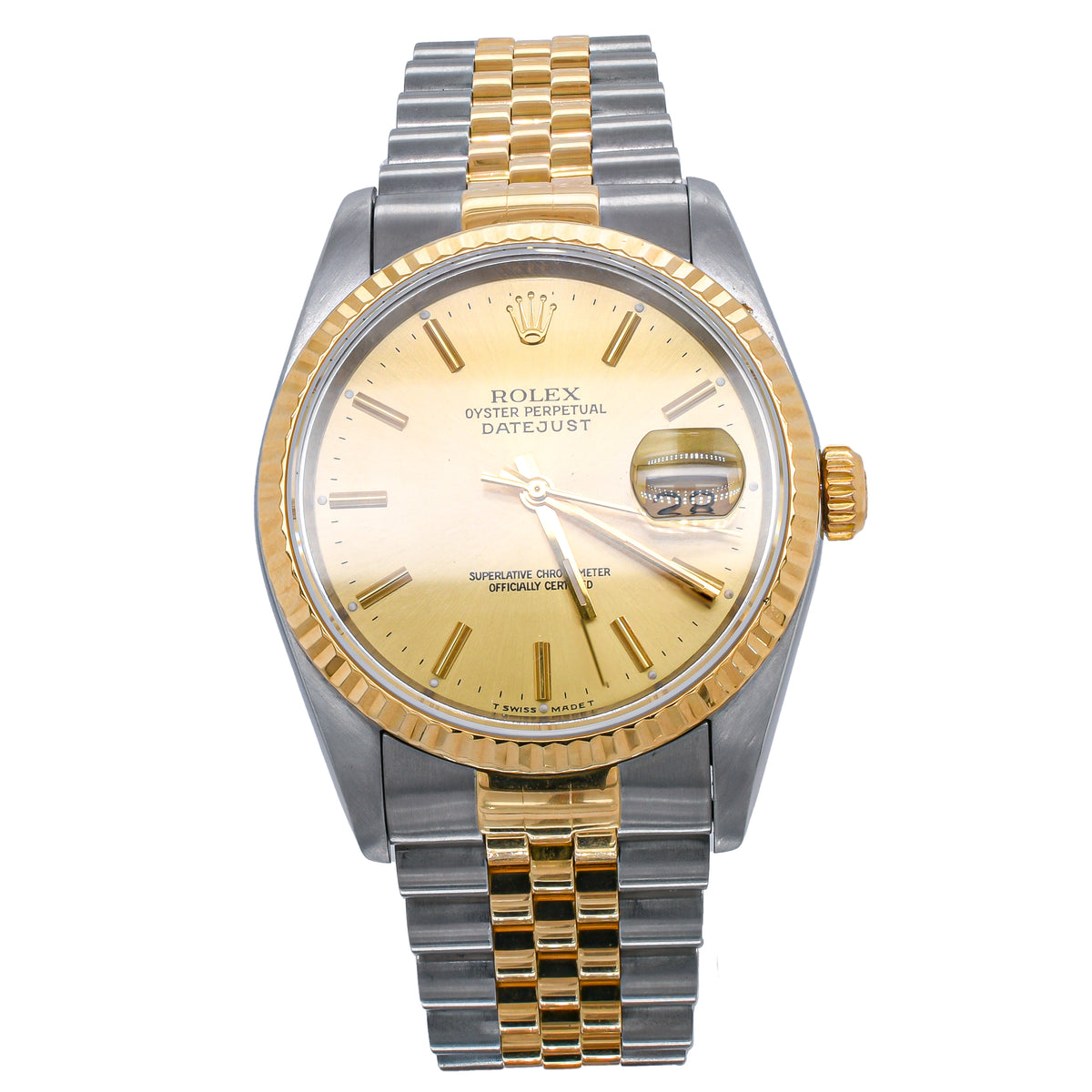 Rolex Datejust 36mm 16233 Stainless Steel and Yellow Gold Watch