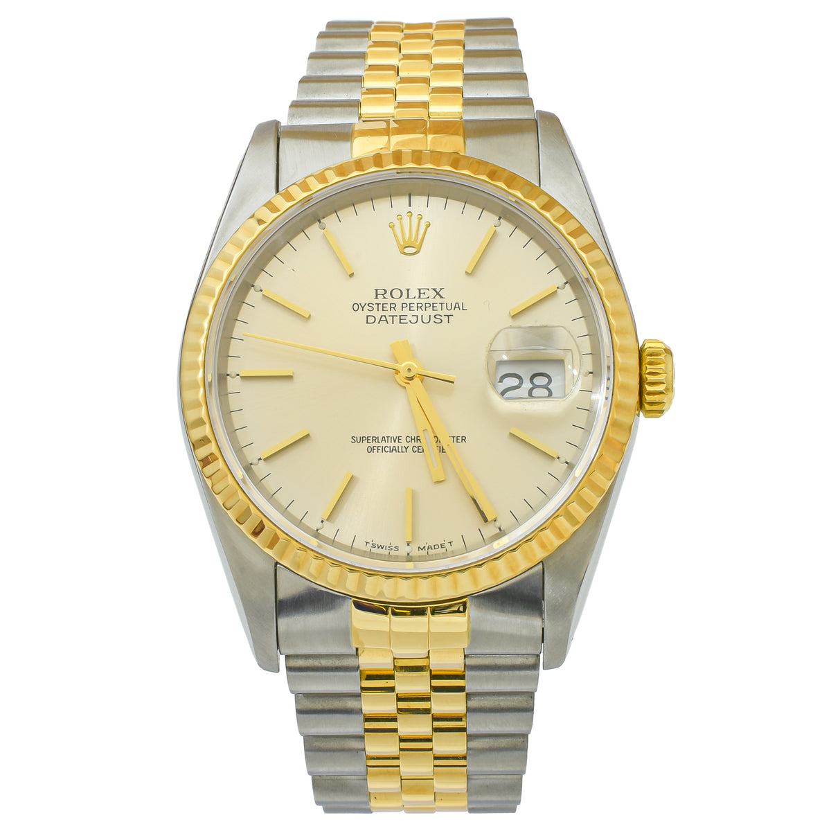 Rolex Datejust 36mm 16233 Stainless Steel and Yellow Gold Watch