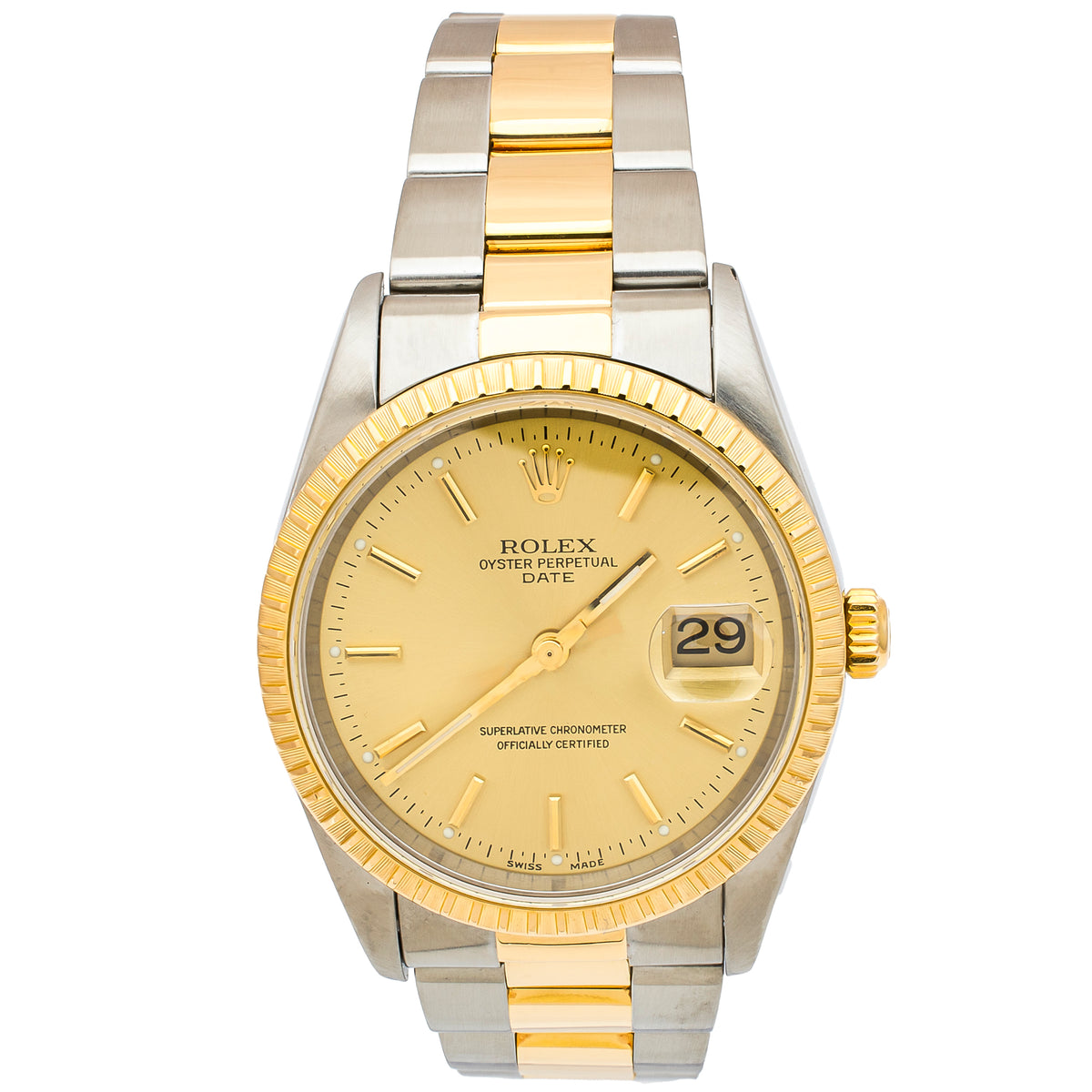 Rolex Date 34mm 15223 Stainless Steel and Yellow Gold Watch
