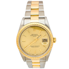 Rolex Date 34mm 15223 Stainless Steel and Yellow Gold Watch, view 1