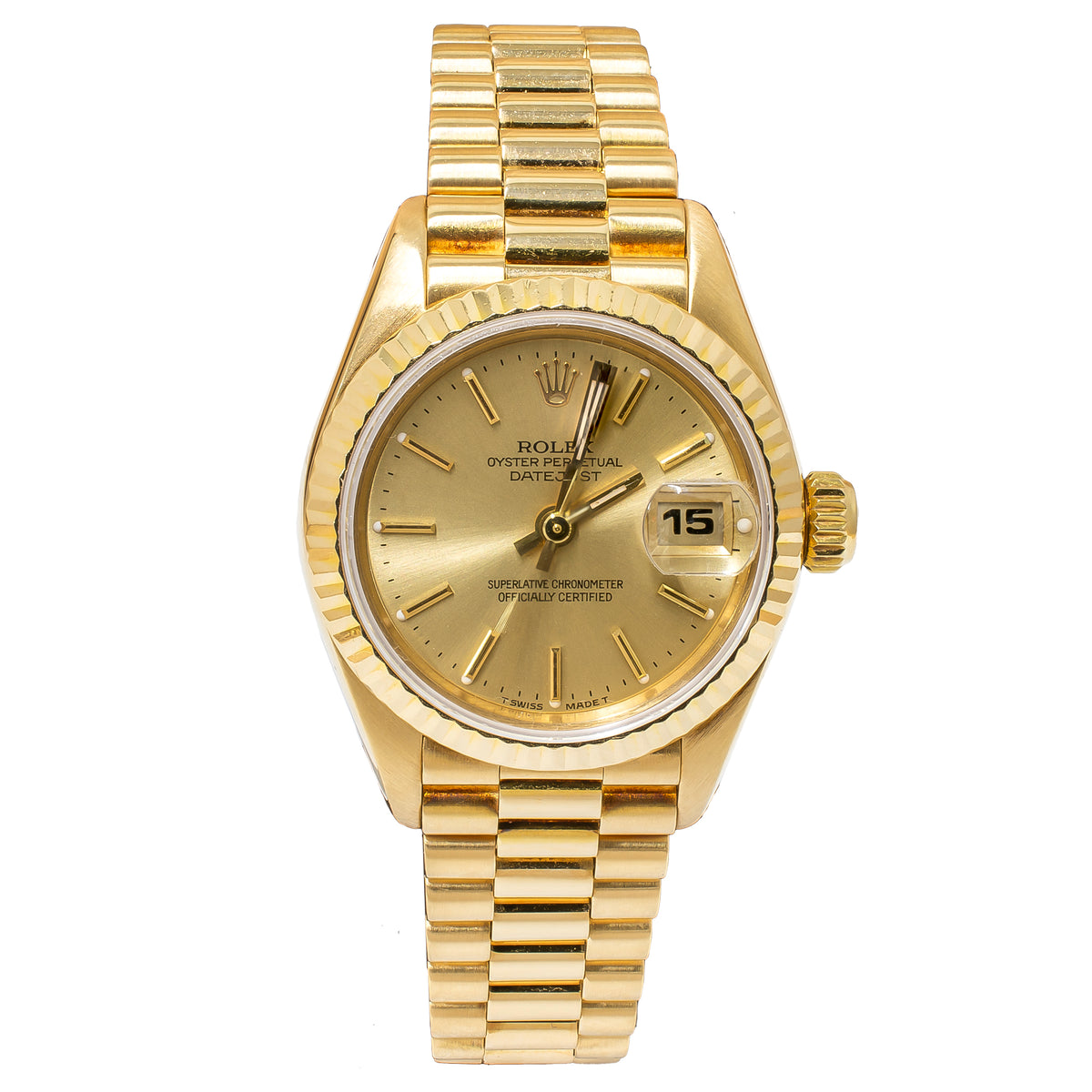 Rolex Lady-Datejust 'President' 26mm 69178 18kt Yellow Gold Watch