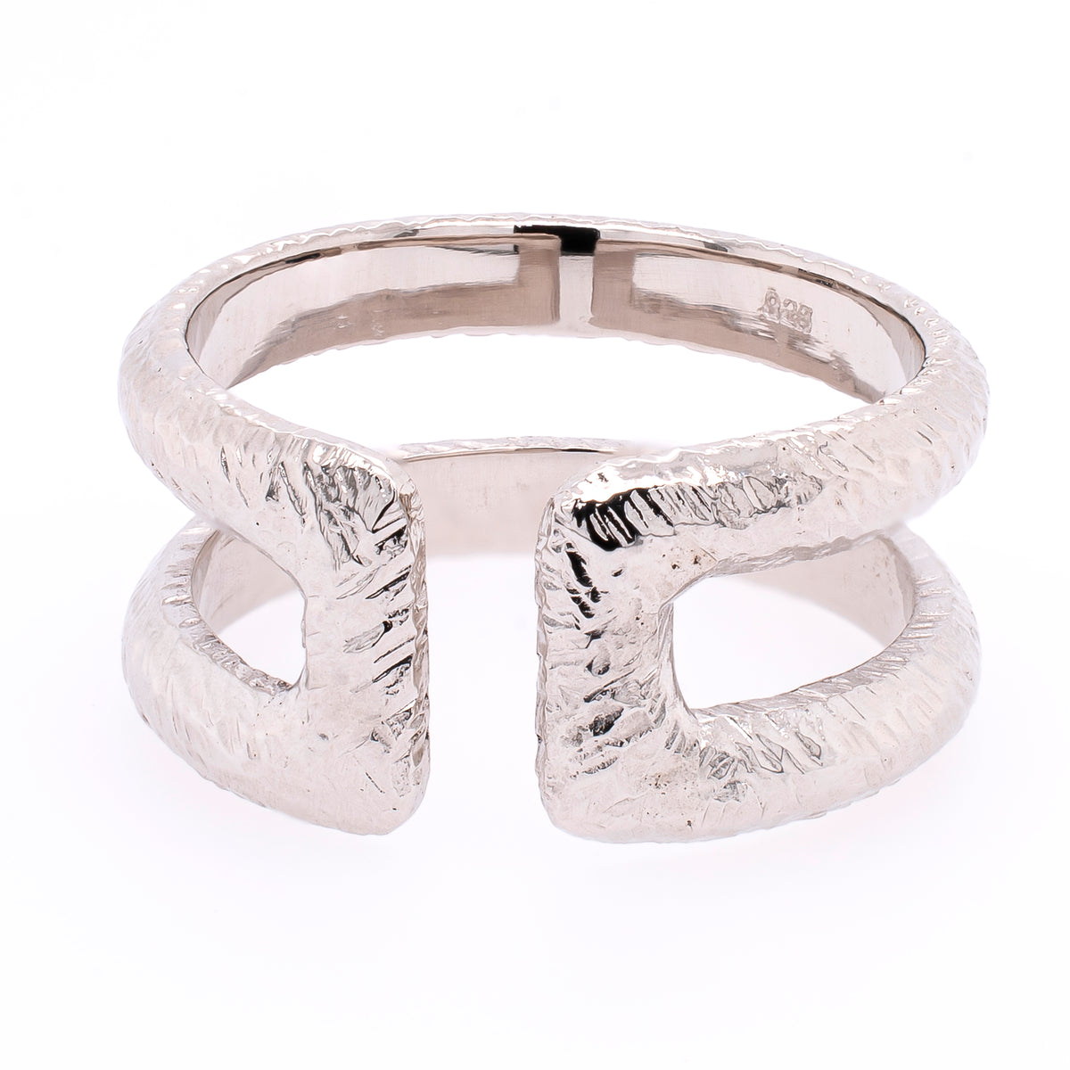 Sterling Silver Double Band Cuff Ring