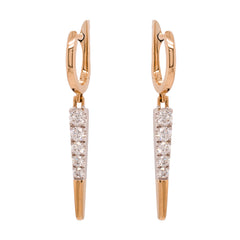14K Two-Tone 20MM Diamond Bar Dangle Earrings | LeeBrant, view 1