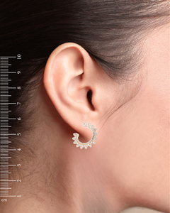 14K Yellow Gold Sunburst Twist Loop Diamond Earrings | LeeBrant, view 3