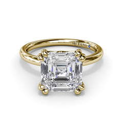 14K Yellow Gold 2CT Asscher Cut Diamond Engagement Ring, view 2