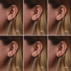 14K Yellow Gold 4mm Ball Stud Earrings, view 2