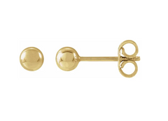 14K Yellow Gold 4mm Ball Stud Earrings, view 1