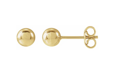 14K Yellow Gold 5mm Ball Stud Earrings, view 1