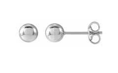 14K White Gold 5mm Ball Stud Earrings, view 1