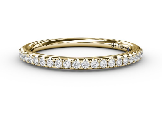 14K Yellow Gold Shared Prong Natural Diamond Wedding Band | 0.178 CTW