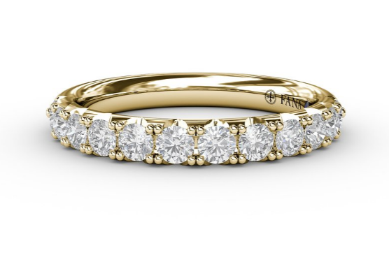 14K Yellow Gold Pave Diamond Half Anniversary Band | 0.664 CTW