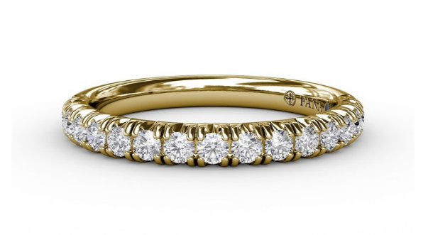 14K Yellow Gold Natural Diamond Half Annivesary Wedding Band | 0.468 CTW