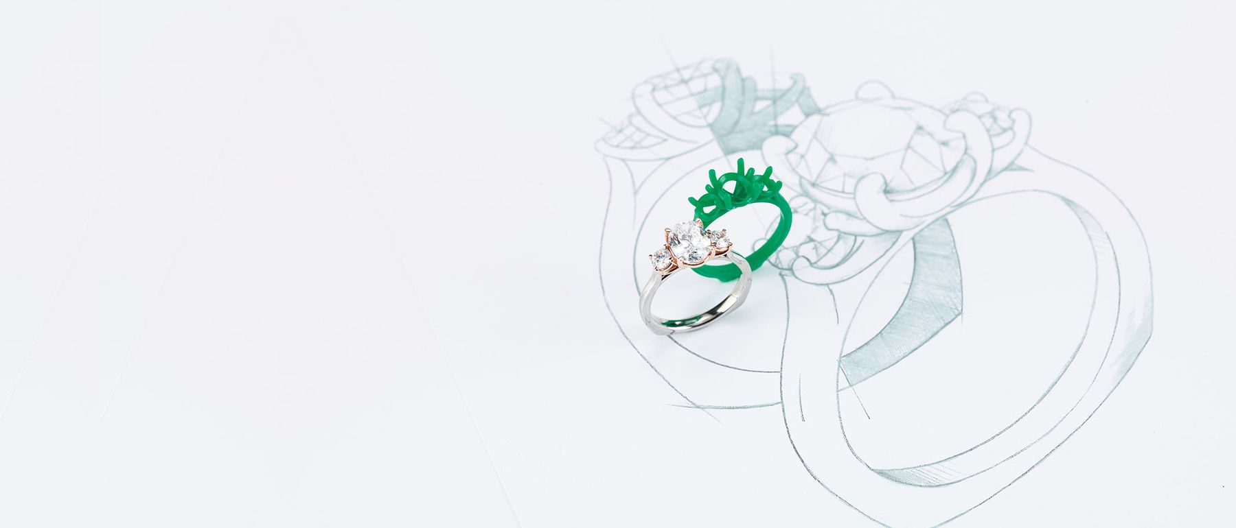 A custom jewelry design in progress at LeeBrant