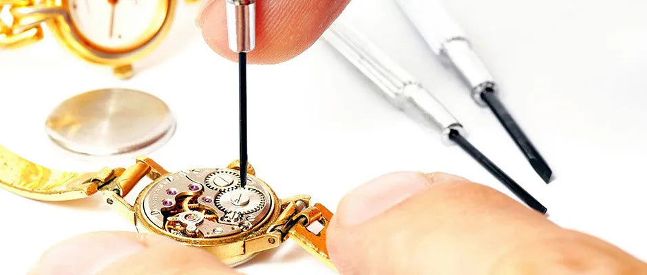 The case back of a watch removed for service